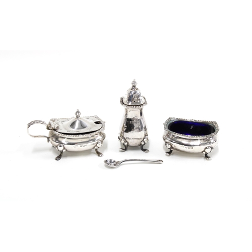 18 - George V cased silver six part cruet set, Birmingham 1933 (6)