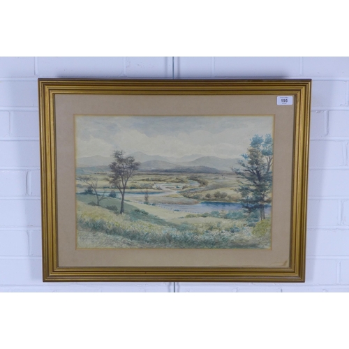 195 - J. ANDERSON, CAIRNGORM HILLS, watercolour, signed and dated 1898, framed under glass and labelled ve... 