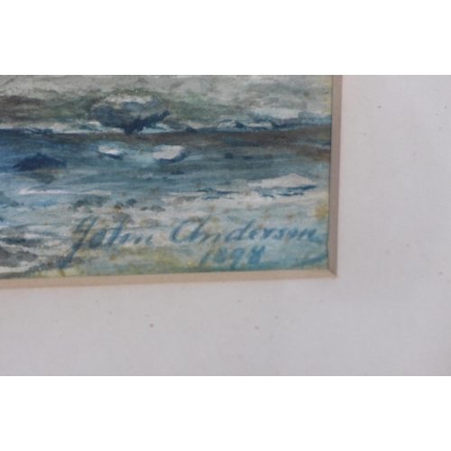 196 - JOHN ANDERSON, ON THE SPEY, watercolour, signed and dated 1898, framed under glass, 47 x 32cm