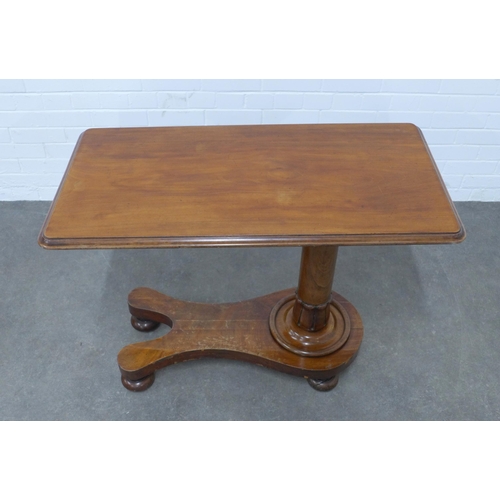 201 - 19th century mahogany reading table, on a lappet carved column and platform base,  97 x 76 x 50cm.