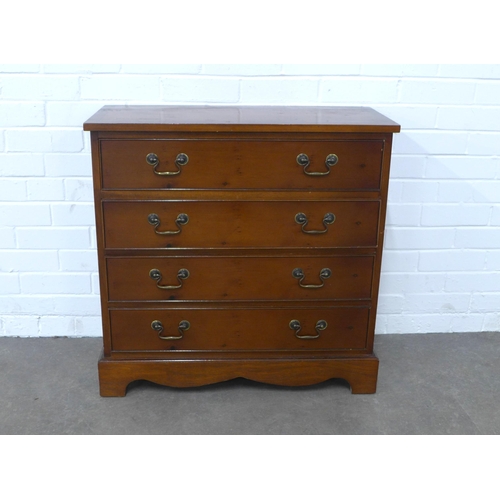 208 - Reproduction four drawer chest,  77 x 76 x 32cm.