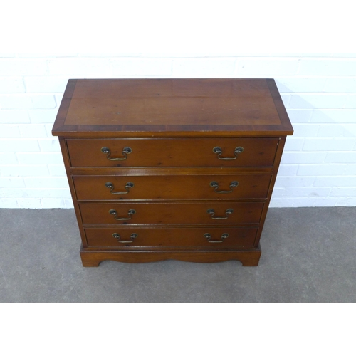 208 - Reproduction four drawer chest,  77 x 76 x 32cm.