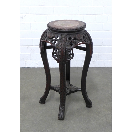 209 - Chinese marble topped jardinière stand, 32 x 62cm.