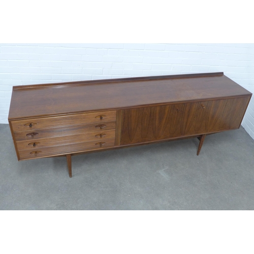 215 - Robert Heritage for Archie Shine, a 'Hamilton' walnut veneered sideboard.  230 x 80 x 52cm.