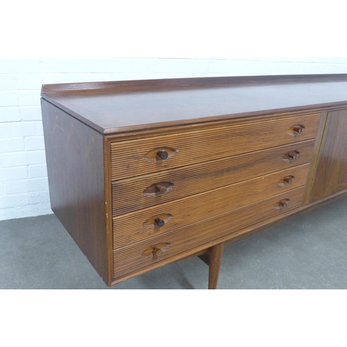 215 - Robert Heritage for Archie Shine, a 'Hamilton' walnut veneered sideboard.  230 x 80 x 52cm.