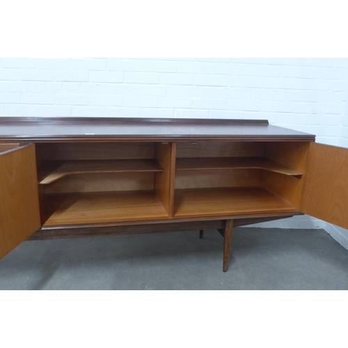 215 - Robert Heritage for Archie Shine, a 'Hamilton' walnut veneered sideboard.  230 x 80 x 52cm.