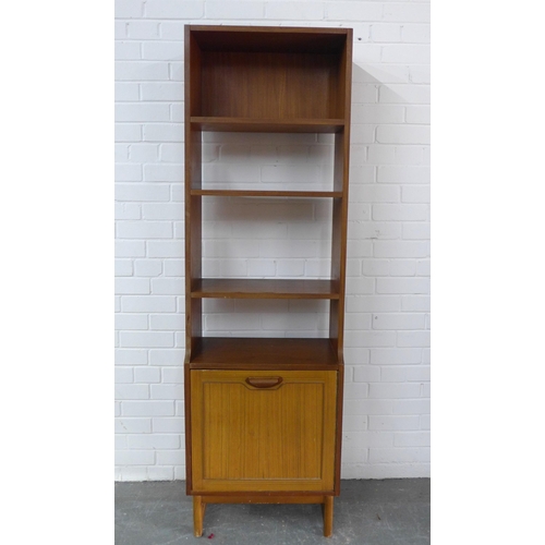 227 - Stonehill State Room teak bookcase, with bottom cabinet door, 55 x 179 x 31cm