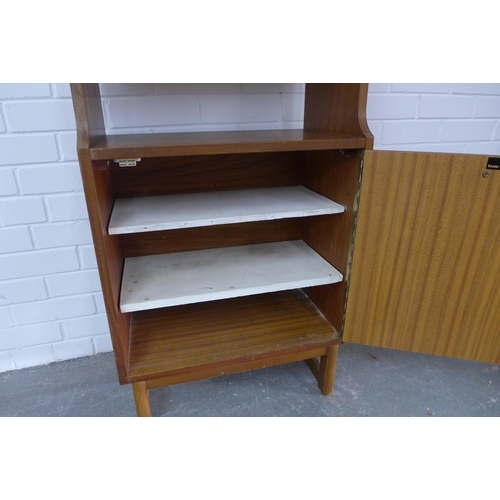 227 - Stonehill State Room teak bookcase, with bottom cabinet door, 55 x 179 x 31cm