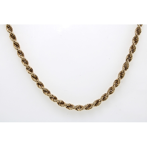 24 - 9ct gold rope twist necklace, London 1978