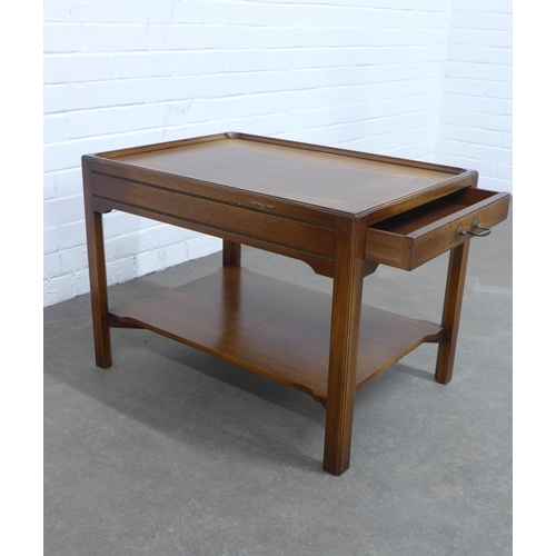 244 - Two tier coffee table with drawer to one end, 70 x 51 x 50cm