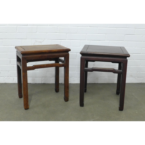 245 - Two Chinese hardwood side tables, smaller 45 x 53 x 50cm (2)