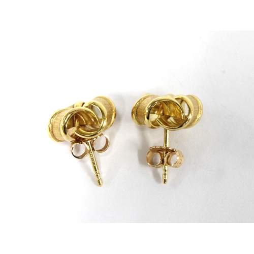 26 - A pair of 18ct gold knot earrings, stamped 750 (2)