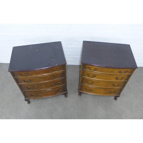 268 - Pair of reproduction bow front chests, 63 x 77 x 45cm. (one with top a/f) (2)