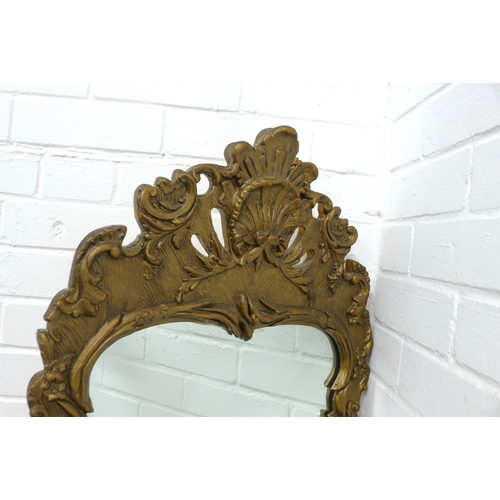 270 - Rococo style wall mirror, 47 x 101cm.