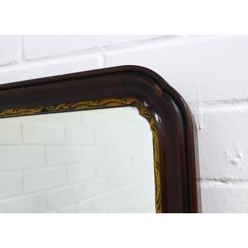 277 - Whytock & Reid style mahogany and gilt wall mirror, 47 x 154cm.