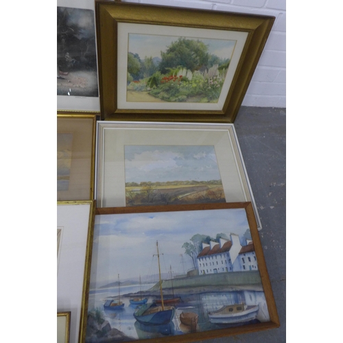 290 - A carton containing a quantity of framed artworks, (a lot)