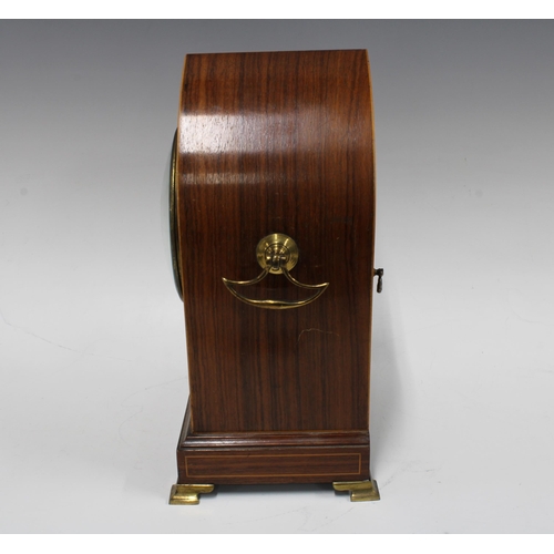 303 - Mahogany mantle clock, brass movement stamped Paris GH V CNE & numbered  59396, 30cm