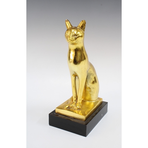 330 - An Egyptian cat on black base,  Austin Prod 1965, 32cm