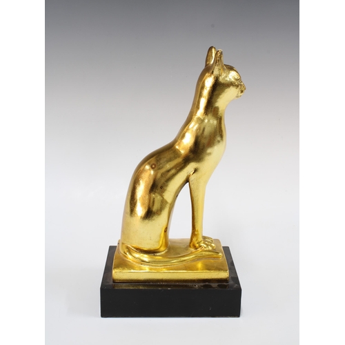 330 - An Egyptian cat on black base,  Austin Prod 1965, 32cm