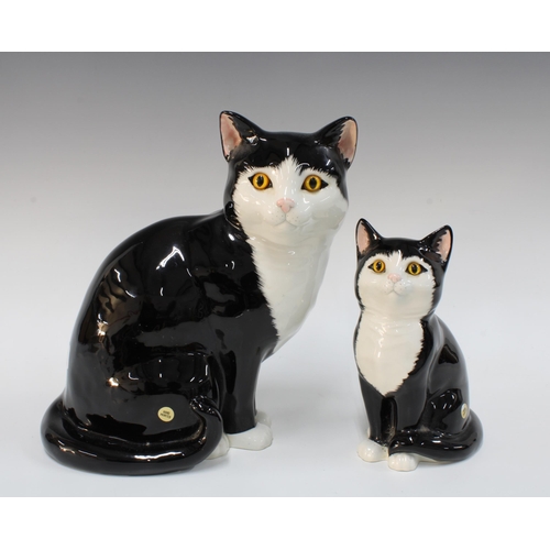 331 - Two ' Just Cats & Co' handpainted ceramic cats, taller 28cm (2)