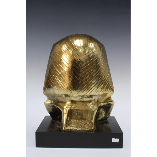 334 - King Tutankhamun an Austin Production gold painted bust 36cm