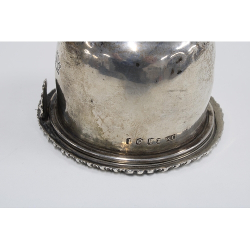 34 - George III silver wine funnel by James Mackay, Edinburgh 1817, the tapered bowl with gadrooned rim a... 