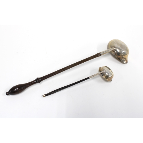 45 - George III silver toddy ladle with baleen handle, London 1812, 19cm long, together with another ladl... 