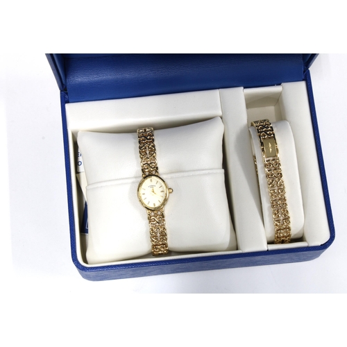 62 - Ladies gold plated Rotary wristwatch and bracelet in fitted presentation box together with two silve... 