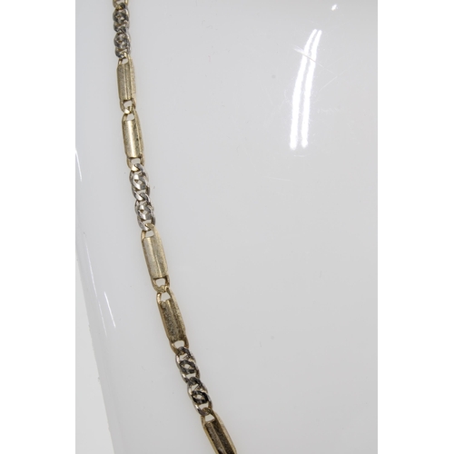 63 - 9ct gold fancy link necklace, stamped 375, in presentation box