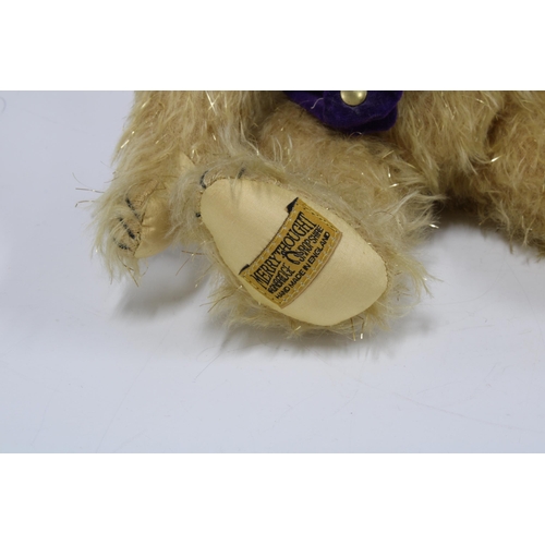 349 - Merrythought Golden Jubilee mohair teddy bear, approx 40cm standing