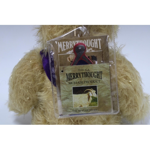 349 - Merrythought Golden Jubilee mohair teddy bear, approx 40cm standing