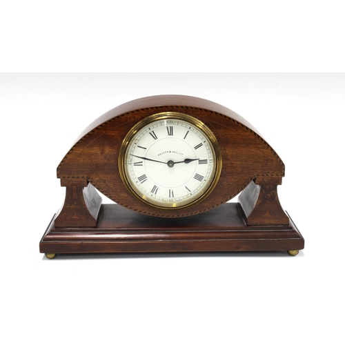 287 - Walker & Hall Ltd Edwardian mahogany-cased mantel clock, French brass movement 13188,  numbered 26 x... 