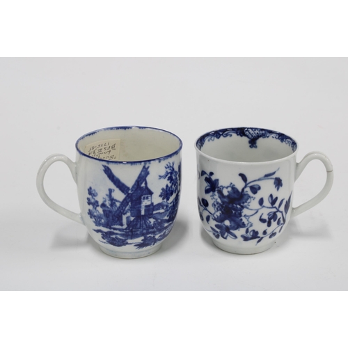 329 - Caughley three flowers pattern porcelain jug, 10cm, Worcester porcelain sparrow beak jug, Charles Bo... 