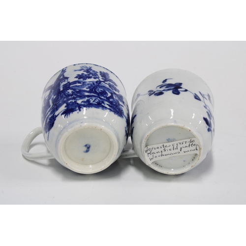 329 - Caughley three flowers pattern porcelain jug, 10cm, Worcester porcelain sparrow beak jug, Charles Bo... 