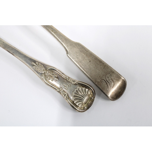 38 - Set of six silver Queens pattern table spoons, Edinburgh 1855, 22.5cm and a set of five Georgian sil... 