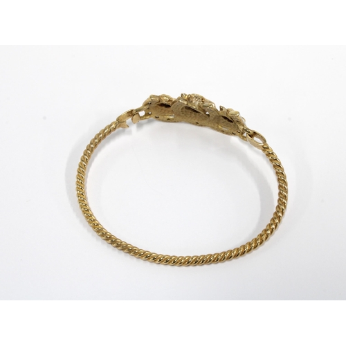 4 - 9ct gold gemset horse head and horseshoe bracelet, stamped 375