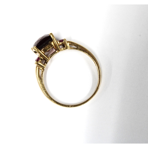 2 - 9ct gold gemset dress ring, stamped 9k