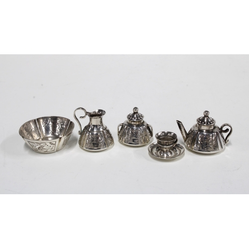 38 - Dutch miniature silver teaset on tray (7)