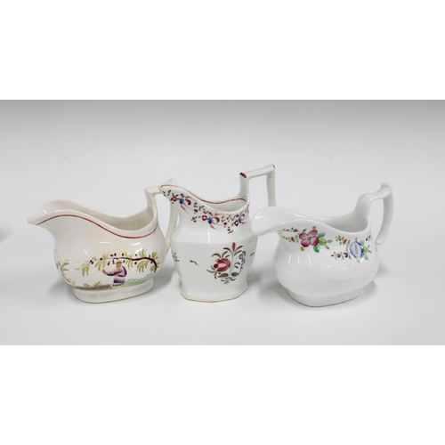 83 - A collection of seven 19th century porcelain cream jugs to include Makin and Rathbone, etc, tallest ... 