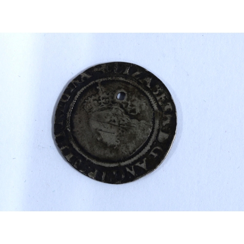12 - ELIZABETH I (1558-1603) Silver sixpence coin, 1569, with small drill hole