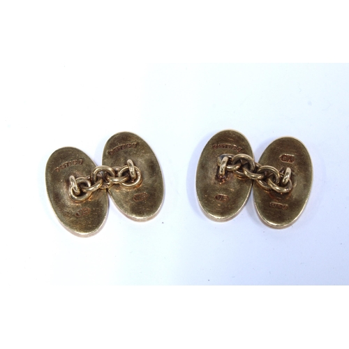 16 - A pair of 9ct gold cufflinks, Birmingham 1956,