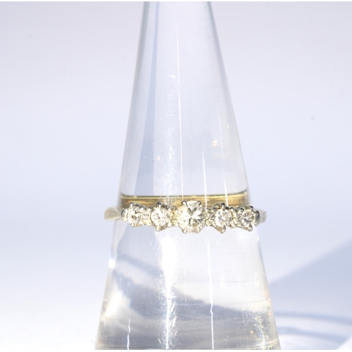3 - Early 20th century five stone diamond ring, stamped 18ct & PT, inner band engraved with initials and... 