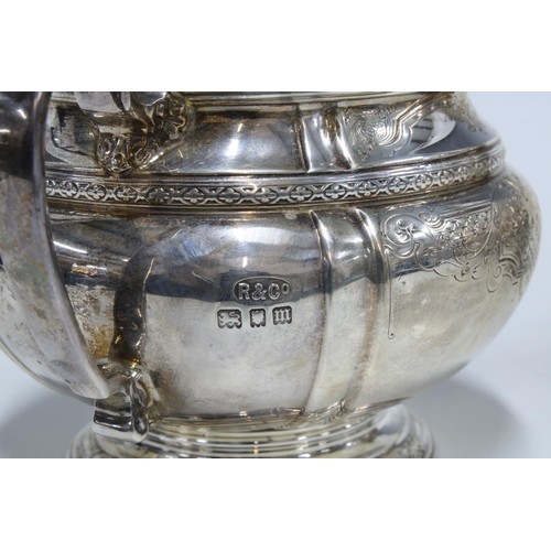 51 - George V silver four piece tea and coffee set, heavy gauge, stamped REG No 700773, London 1927 (4)