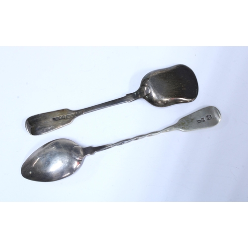 49 - Provincial Scottish silver spoon with spiral twist stem, James Erskine, Aberdeen C.1800 together wit... 
