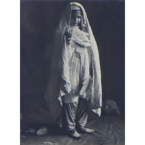 156 - R. HOLMES, two photographic prints to include Parthan Woman and a Parthen man, India, framed under g... 