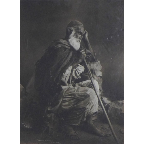 156 - R. HOLMES, two photographic prints to include Parthan Woman and a Parthen man, India, framed under g... 