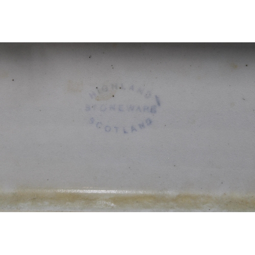 341 - Highland Stoneware handpainted pottery fish tray platter, 43 x 17cm