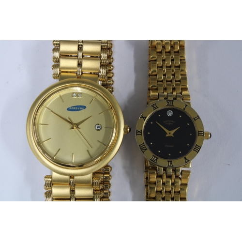 63 - Ladies gold plated Rotary wristwatch and a Gents Samsung wristwatch (2)
