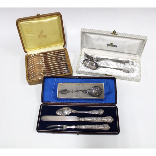 100C - Mixed Epns cased flatware sets, etc.