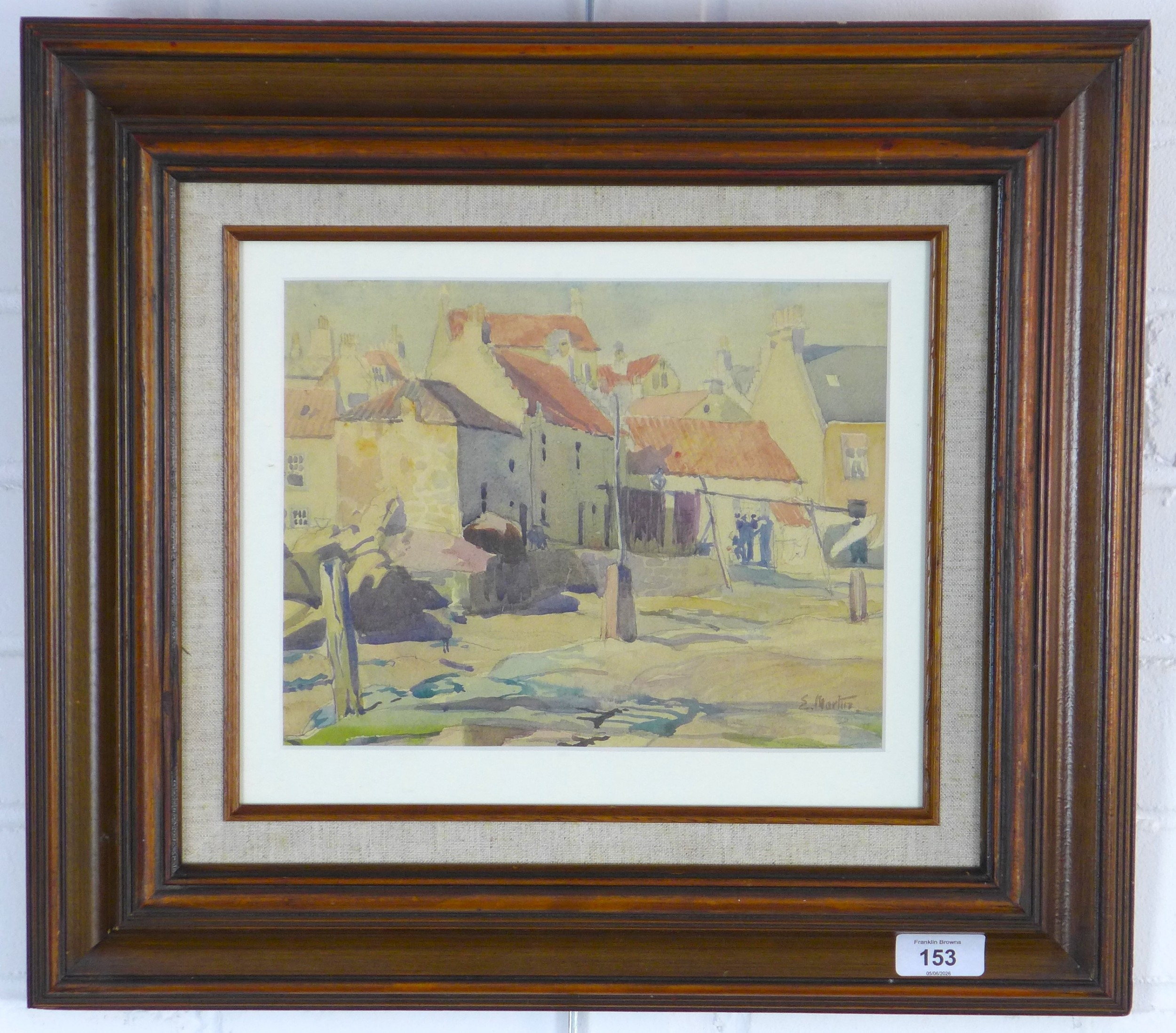 EDWIN MARTIN (1874 - 1941); OLD TOWN, PITTENWEEM, watercolour, signed ...
